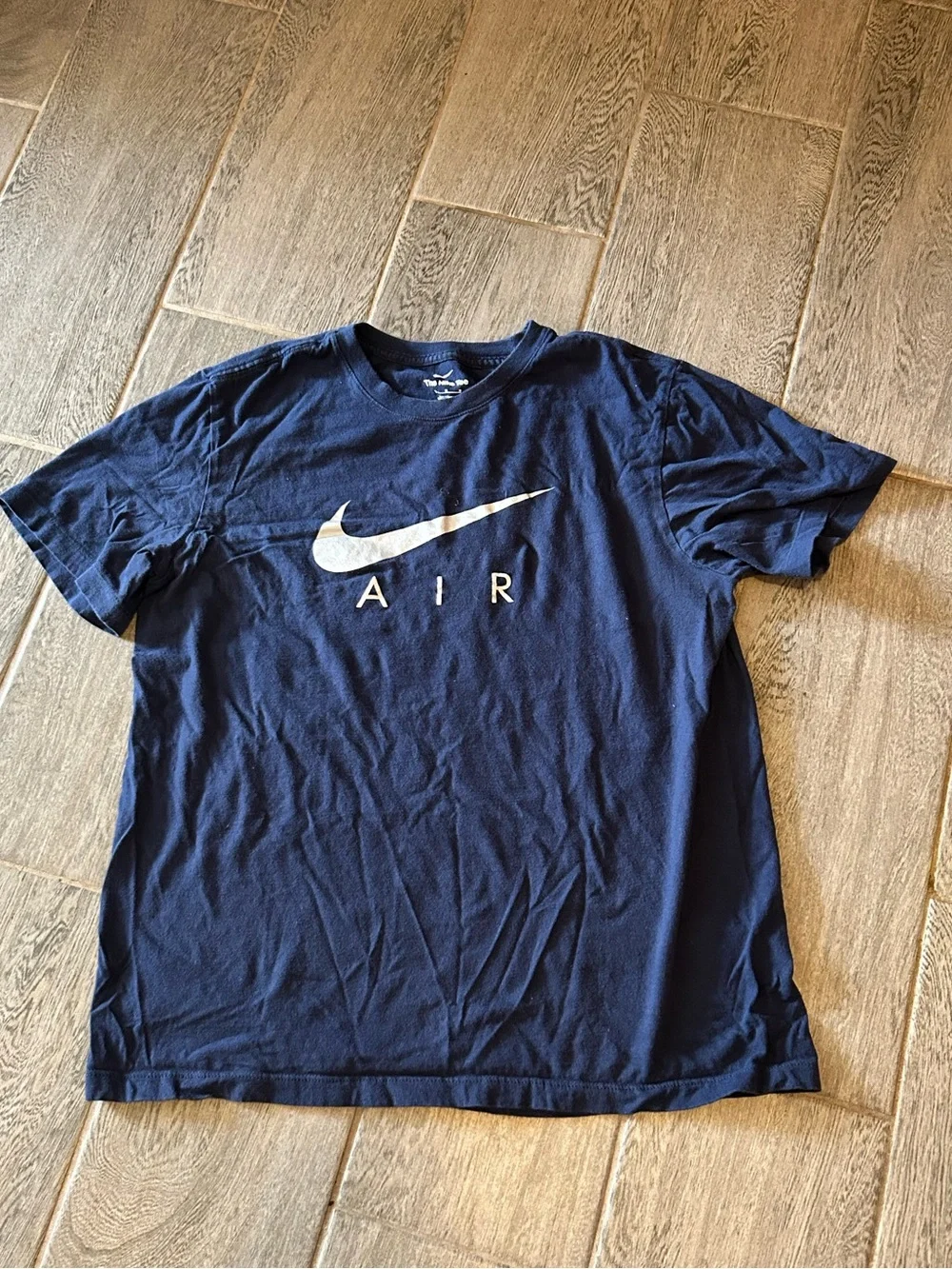 Nike Navy T-Shirt with White Swoosh AIR- size medium